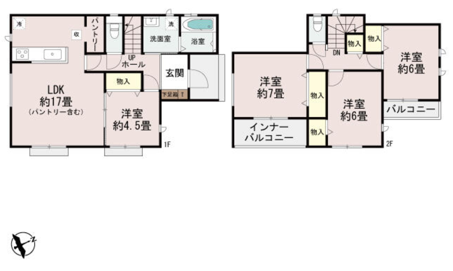 敷地面積１５６．２４㎡（４７．２６坪）　建物面積１０３．７１㎡（３１．３７坪）